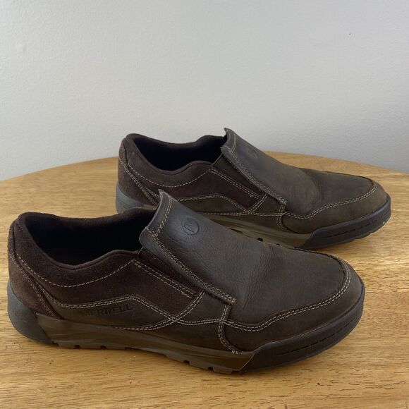 Merrell Espresso Brown Leather Performance Footwear Slip On Shoes Mens Size 9 main image 7